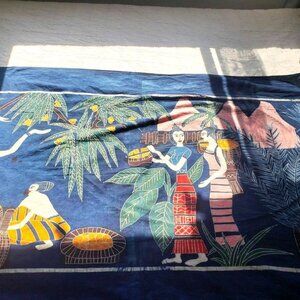 Vintage Bohemian Handmade Indonesian Batik Tapestry